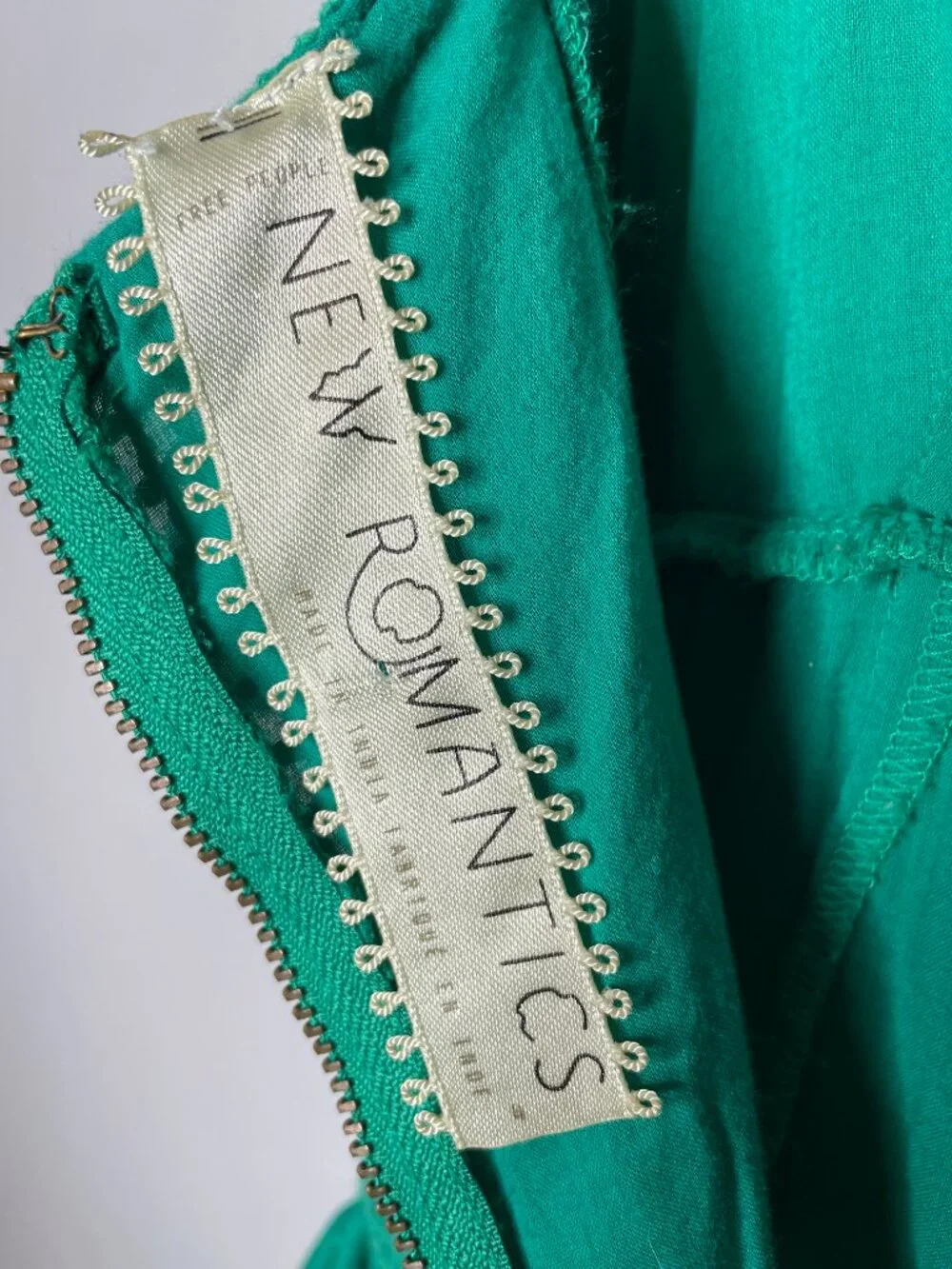 Free People RARE New Romantics Santa Cruz Green Crochet Beaded Romper Size 4